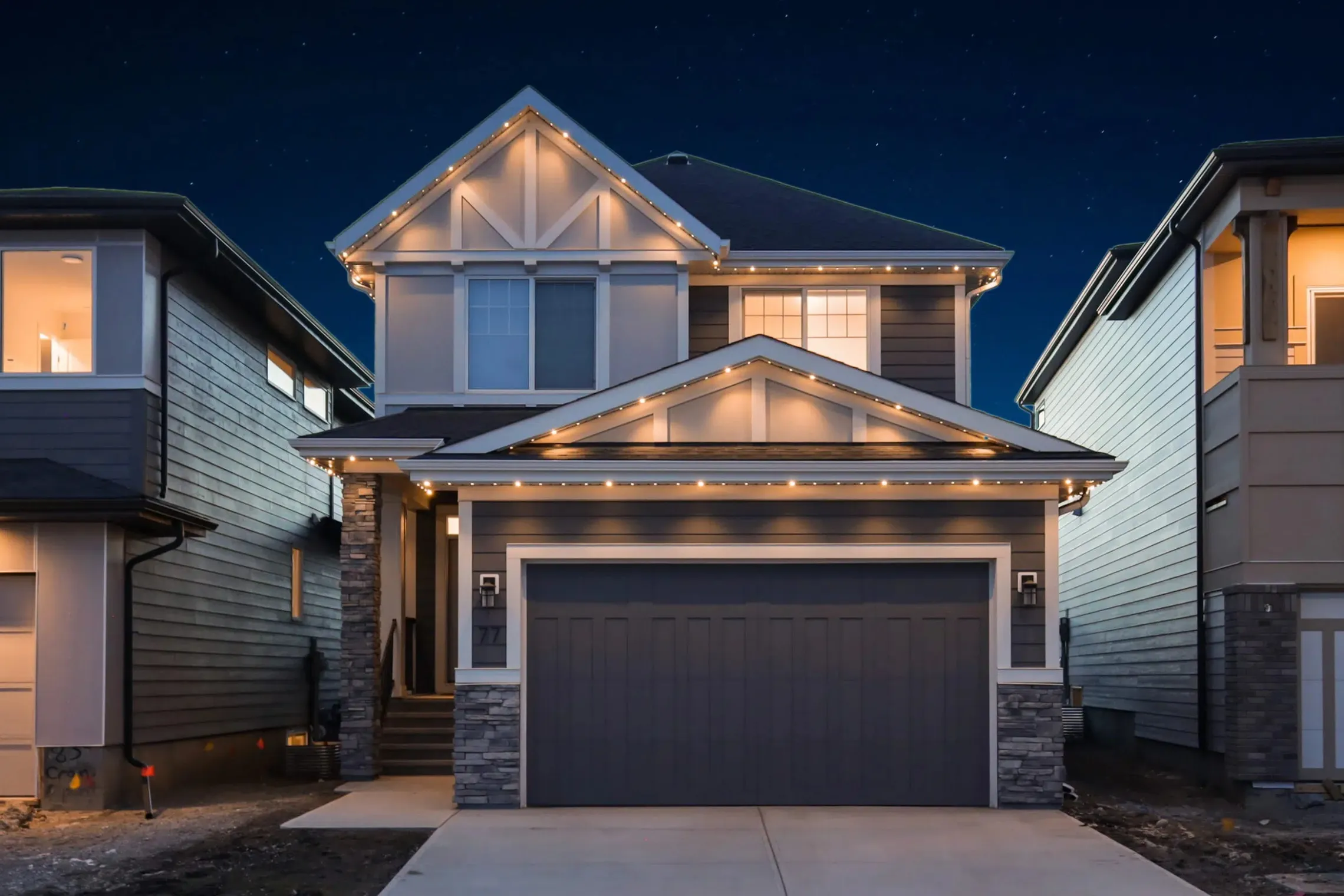 The same house in warm white