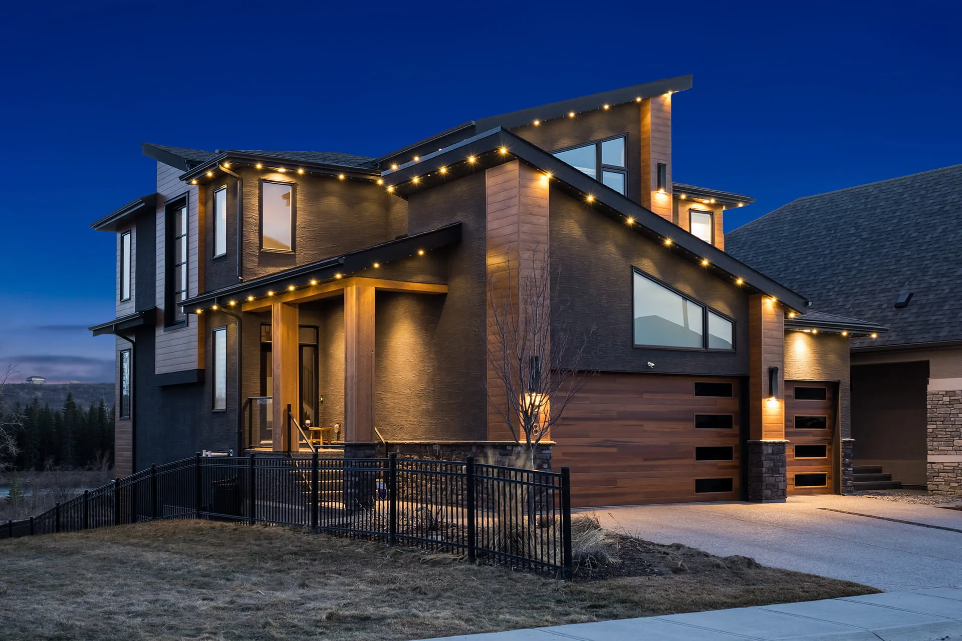 Modern house in warm white